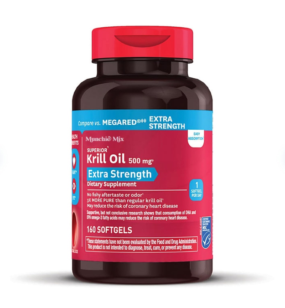MUNCHIE MIX Extra-Strength KRIL Oil,500毫克(160厘米)
