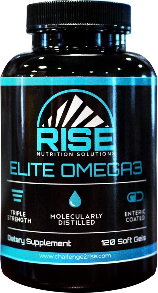 精英Omega 3 营养补充 – Omega-3 脂肪酸 包括EPA和DHA – 心与免疫支持 – 无鱼余味 120软胶