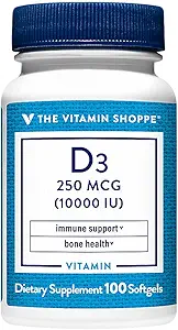 维生素D3 - 支持免疫支持和骨质健康----10,000 IU(100软胶)