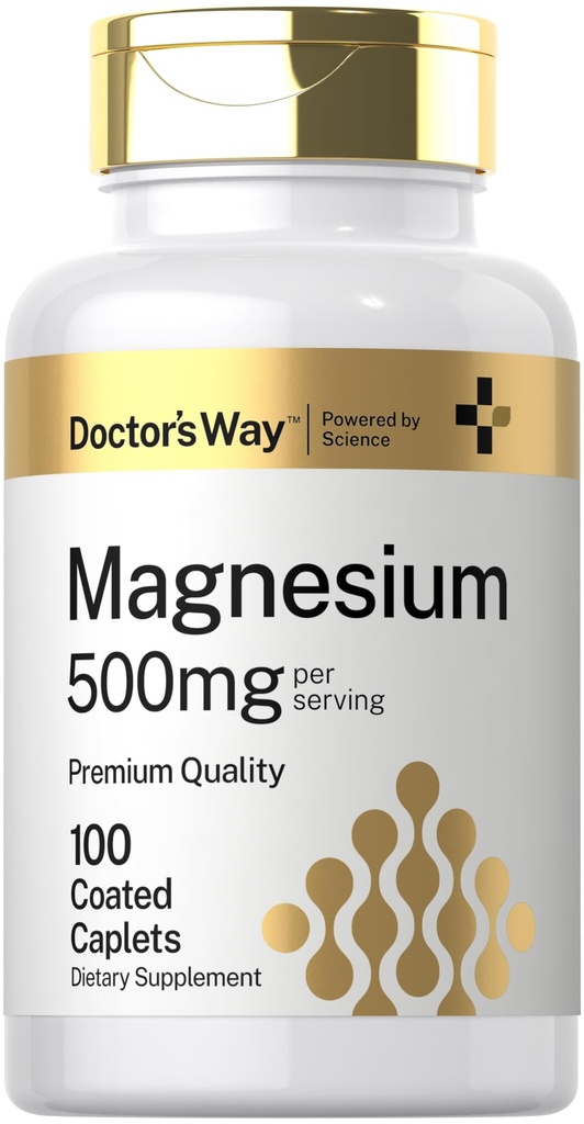 医生之路 镁 补充500 mg + 100 加合胶囊 → 氧化镁 → 蔬菜,非GMO, Gluten Free