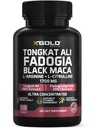 X Gold Health Tongkat Ali + Fadogia Agrestis + Black Maca – 能源,生命力和Stamina 男与女助推器在美国制造