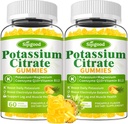 2 Pack Potassium Citrate Gummys – 肌肉健康高潜力钾补充剂,腿板减压剂,电解平衡 – Vegan, Non-GMO, Gluten-Free, Pineapple Flavor, 120 Count