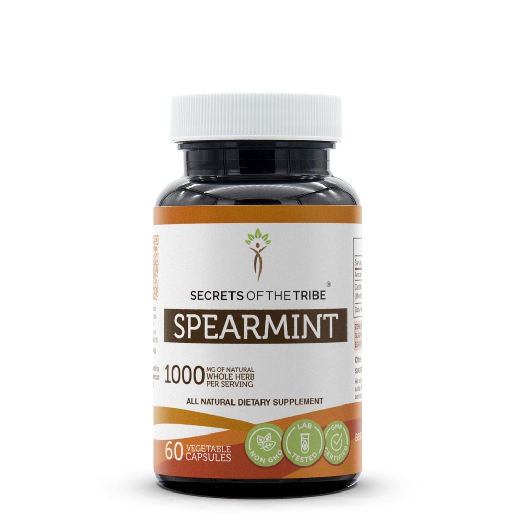 (原始内容存档于2019-03-25) (中文(简体) ). Spearmint Capsules 1000 mg Spearmint (Mentha spicata) Dried Leaf, Women's Hormone Support Suppose (60 Capsules).