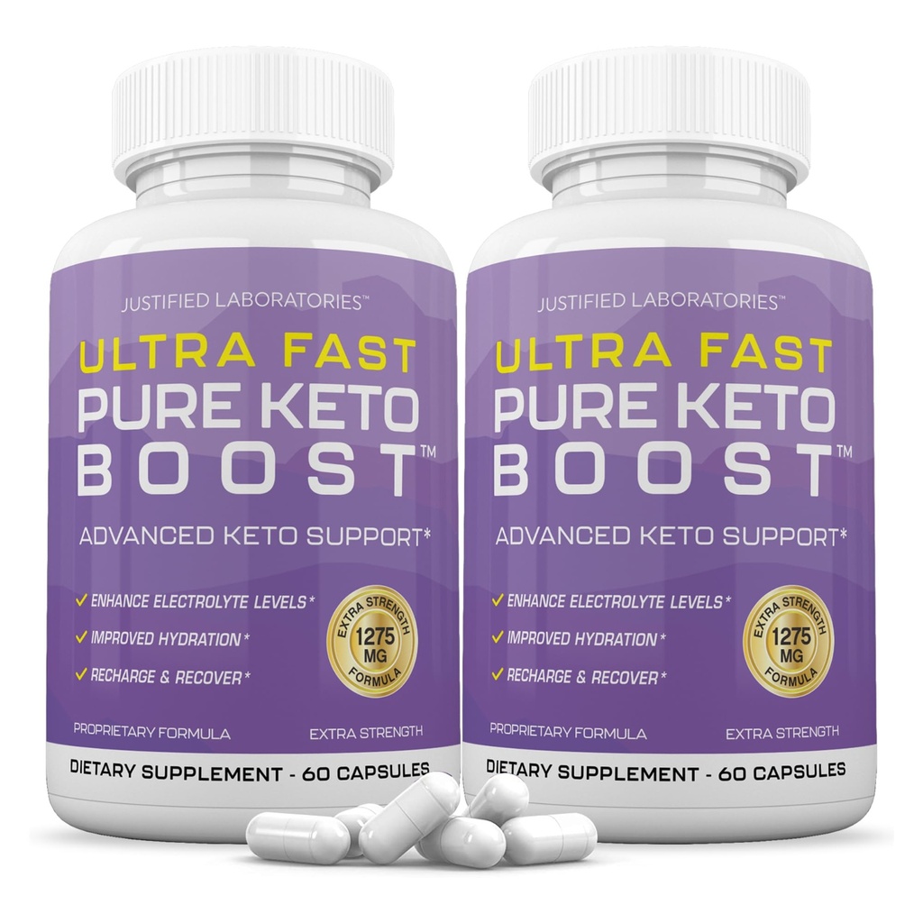 合理实验室 (2 Pack Ultra Fast Pure Keto boost Pills 1275MG New & Professional 包含苹果苹果苹果酒Vinegar Extra Virgin 橄榄油粉绿茶叶 120 Capsules)