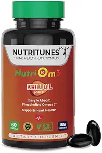 Omega 3 Krill Oil with Astaxanthin – 500 mg Atlantic Krill Oil, Easy Absorb EPA & DHA for Heart Health – Non-GMO, Allergen-Free, GMP-Cerifed – 60 Softgels (英语).