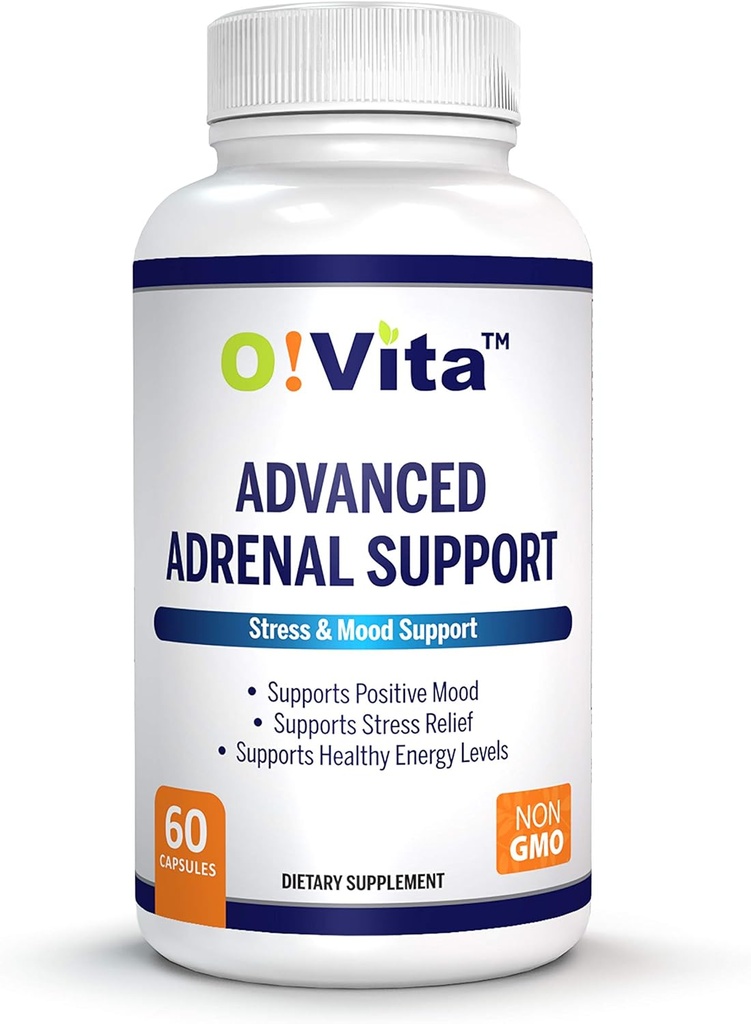 与Ashwagandha、Panax Ginseng、Andrenal Gland健康2-Month供应(60 Non-GMO Capsules)合作的高级肾上腺支持