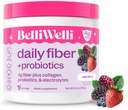 Belli Welli Fiber 女性和男性补充剂 — Premium Daily Fiber Powder from Organic Acacia 配有加成Collagen,电解质和亲生素 — no Bloat, 便秘和古特健康支持(Wild Berry)