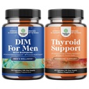 Panax Ginseng Bioperine Grapeshed & Astragalus 用于前列腺保健和草药甲状腺辅助复合体的DIM 男性补充剂包,其中L Tyrosine、Bladderwrack、Selenium和Pure Ashwagandha