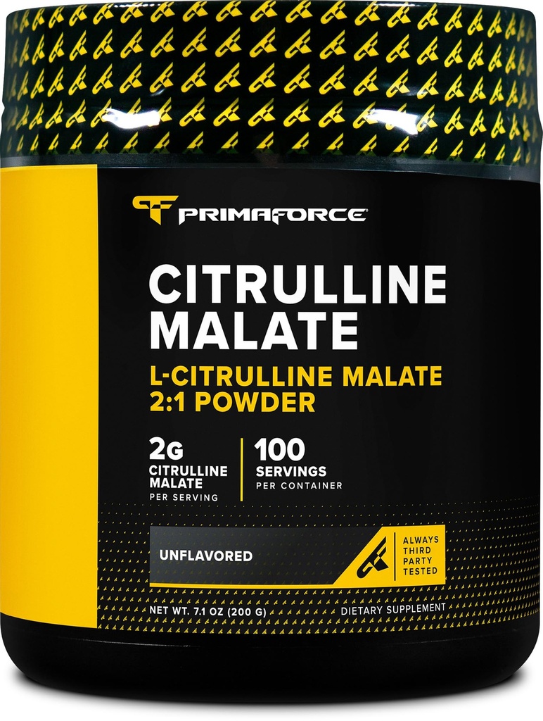 PrimaForce L-Citrulline Malate Powder, Unfriended Pre Workout Supplement, 200 Grams - 靴子能量,Aids复苏,增强力量性能 - Vegan, Non-GMO