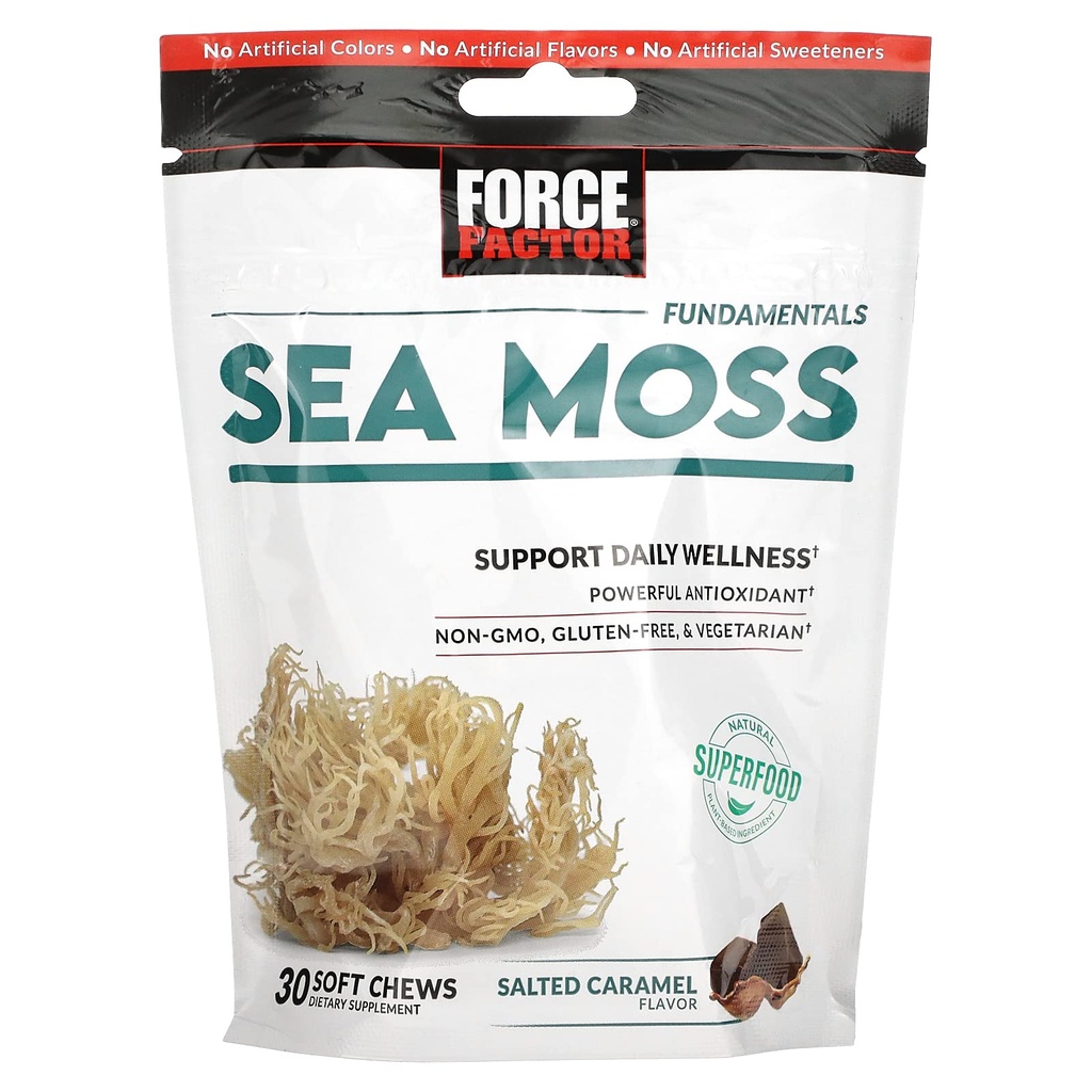 强制因子海 Moss 咀嚼一种每日井和抗氧化剂 支持一种盐酸焦糖(30软咀嚼)