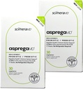 Asprega 30CT - Probiotic + Prebiotic Supplement QQ 17 Strains,35亿 CPUs 延迟释放 QQ Saccharomyces Boulardii 男与女 由ScimerAMD, 2-Pack