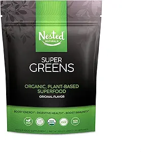 Super Greens Daily Greens 超级食品粉 - 认证的USDA 有机绿色粉 W/20+ 全食品,螺旋花粉,小麦和大麦草 - Probiotics, Fiber & Ezymes - 原装填, 30 services