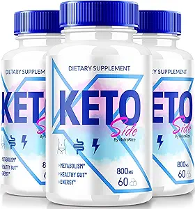 (3 Pack) Keto Side Capsules, Premium Supplement to Support Active Lifestyle, All- Natural Keto Support to Achieve Fit and Healthy Body, KetoSide Detox Pills Reviews (180 Capsules)