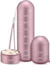Zannaki Metal Moisture Profect Weekly Pill Organizationer, 可堆叠铝合金 BPA 自由旅行 徒步 7日 Pill Box 案例 防水和大比较 持有 Pills,维生素,鱼油, 补充品