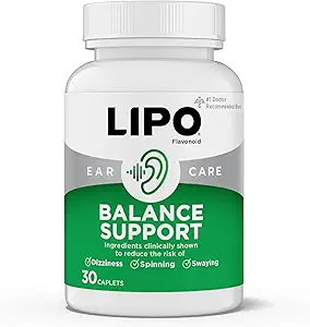 Lipo-Flavonoid 平衡支持 — — 内耳健康 — — 帮助减少眩晕、迷幻-类似症状、旋转和摇摆 — 与Ginkgo Biloba、维生素D和B Complex, (3 Pack, 30 Caplets)