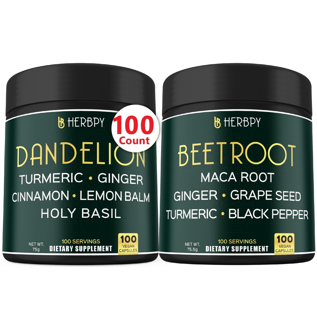 Bundle 6in1 Dandelion 补充 & 6in1 甜菜根盖-支持消化、免疫和心脏健康