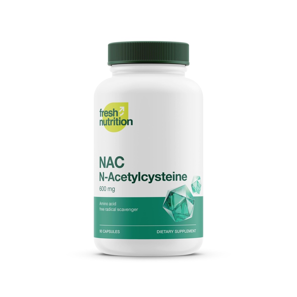 NAC 补充剂 - N乙酰Cysteine - 高剂量600mg - 氨基酸 - Vegan 友好剂 - 纯 NAC 粉末 - 90 Capsules