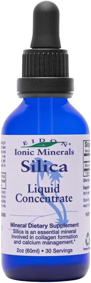 Eidon Liquid Silica Mineral Communication - Silica Suppose for hair, Skin and Nails, 支持烯烃生产, 帮助管理钙, 无添加糖 - 2 oz
