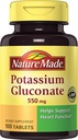 Nature Made Potassium Gluconate 550 mg, 心脏健康支持的饮食补充, 100 Counter (Pack of 3) .