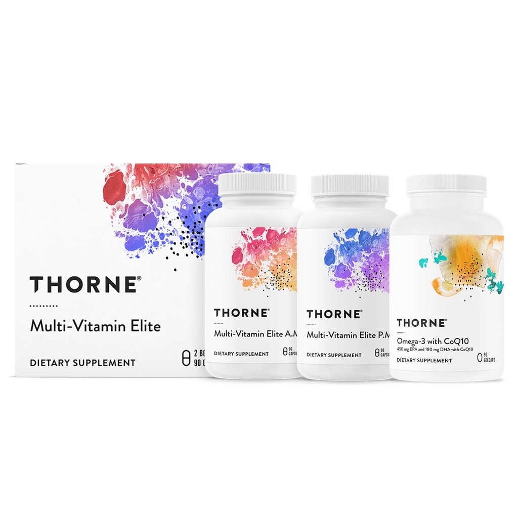 THORNE - 每日营养包 - 多维塔明精英和Omega-3 配有COQ10-30至90服务