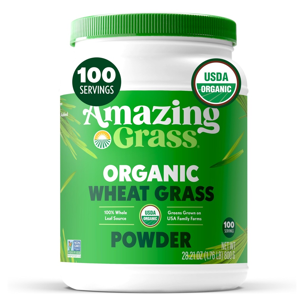 神奇小麦草粉:100%全片小麦草粉用于能源,解毒和豁免支持,氯绿素提供,100种服务