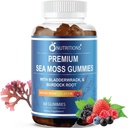 O NUTRITIONs Premium Sea Moss Gummys 与爱尔兰海 Moss, Burdock Root, 和 Bladderwrack - Seamoss Raw Alkaline 补编
