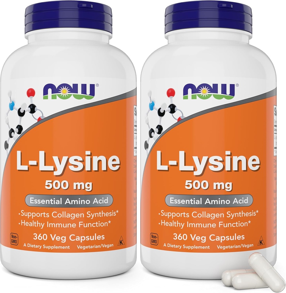 现在L-Lysine 500 mg,360 蔬菜卡普尔(2包)