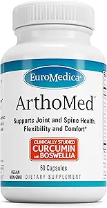 Euromedica ArthoMed - 60 Capsules - 临床研究 Boswellia & Curcumin, 魔鬼爪 - 联合和spine 健康,卡片形成,灵活,舒适 - 30名服务者