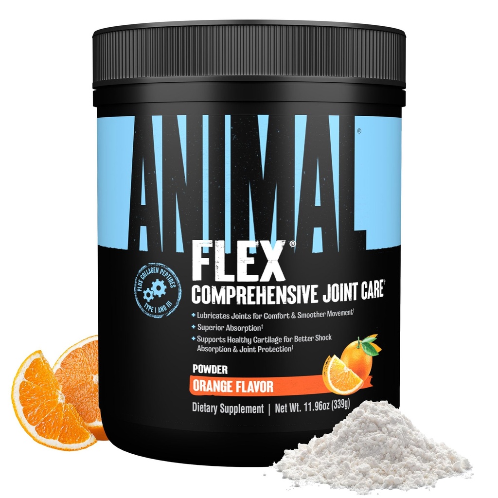 Animal Flex Powder - Joint Support Supplement for Pain Relief, Repair and Restore Muscles with Turmeric, Glucosamine, Chondroitin, MSM, Collagen and Boswellia, Great Tasting Orange Flavor, 30 Scoops
