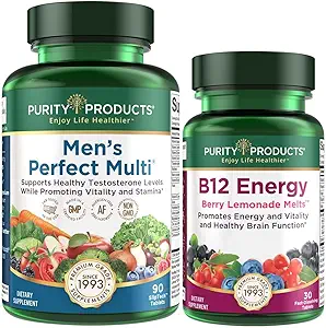 纯净产品包 - 男子完美多维+B12 能量MELT 男子多维健康生命力,能量+更多 - B12 能量Berry MELT w/1000mcg 甲基Cobalamin B-12-30日供应