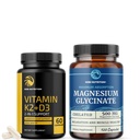 维生素D3 K2和甘油镁补充 |骨、心脏和肌肉支持 5000 IU D3、K2 MK7和500 mg 镁 | 高吸收、Immune和Nerve支持 | 60 服务