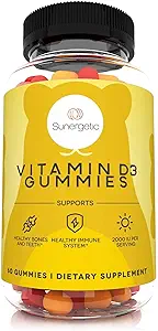 维生素Premium Vitamin D3 Gummys – 强大的维生素D Gummys 支持健康骨骼,木质和免疫系统 - 2000 IU 人均维生素D3 – 60 D3 Gummys