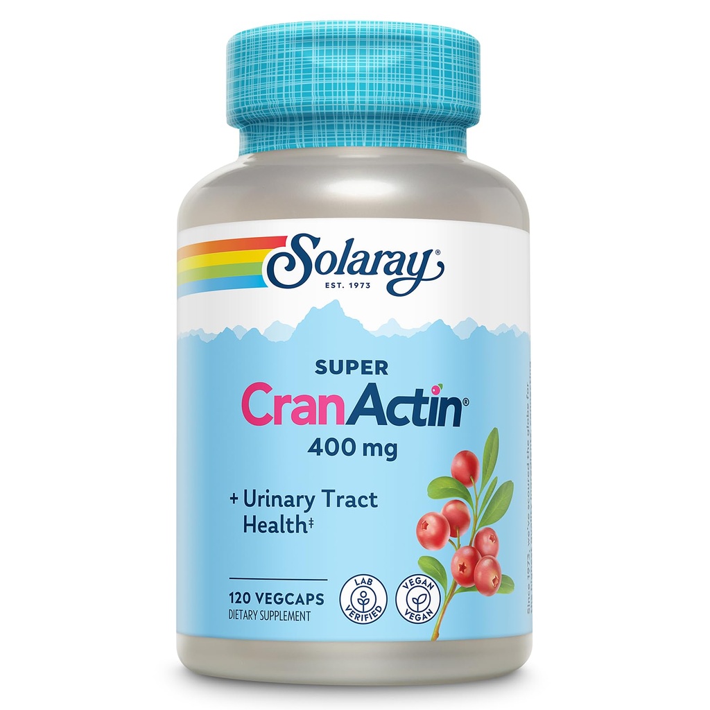 SOLARAY 超级CranActin Cranberry 提取400mg 健康尿道切除支持 添加维生素