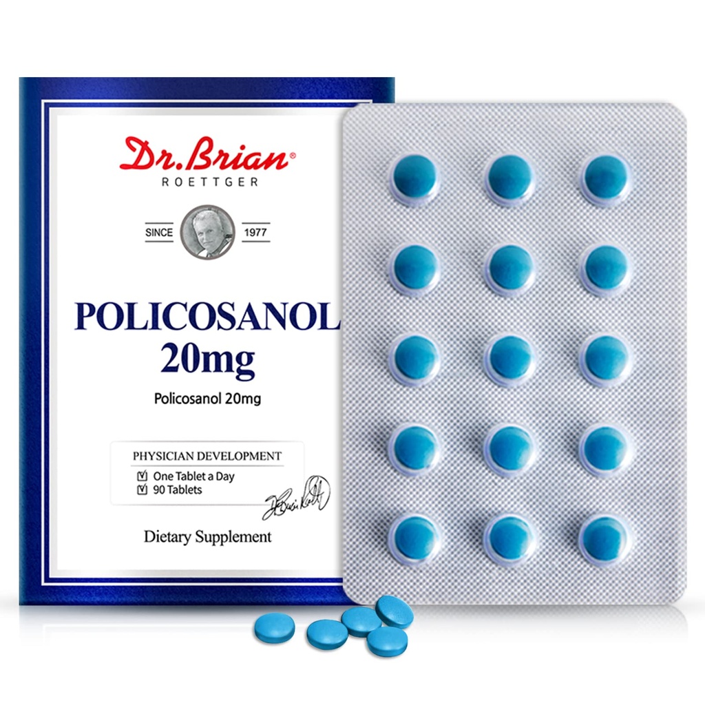 Brian Policosanol博士 20mg – 90 Policosanol药片支持心脏健康 – 非GMO, Vegan, Gluten Free, Dairy Free