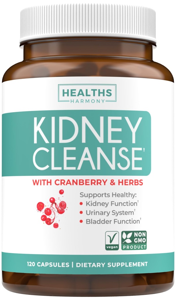 Chanca Piedra Kidney Cleanse Detox & Reference - 配有 Cranberry Astragalus & More 的草药活体和肾脏支持补充 清洁保护支持 - Vegan Non-GMO & Lab 验证(4个月供应)