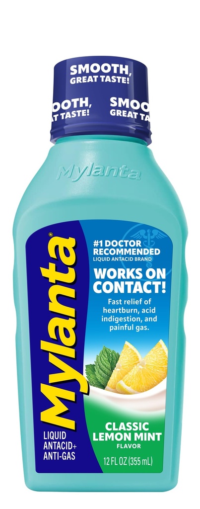 Mylanta Heartburn and Gas Relief,液态氨酸,经典火焰,12 Fluid Ounce