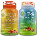 Liposomal Vitamin C 1500mg + Vegan 全食 无铁- 能量与免疫支持包 有机Acerola Cherry, Camu 和 丰富全食 – 非GMO, 清洁标签