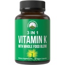 Vitamin K with Whole Food Blend of 25+ Vegetables and Fruits for Max Absorption. Vegan Capsules Supplement. Vitamins K1, K-2 MK4 + K2 Natto MK7. Alternative to Drops, Gummies. VIT K with K 2 and MK-7