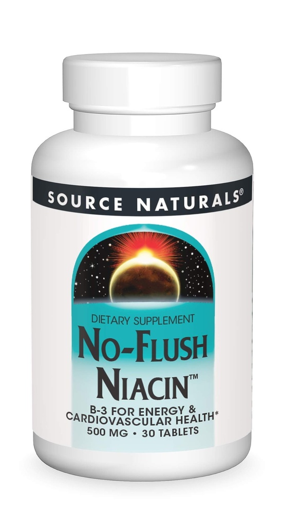 来源:Naturals No-Flush Niacin,能源和心血管健康B-3* 500毫克-30片