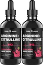 L-Arginine + L-Citrulline + B12 液滴, Citrus Berry Flavor, 2 fl oz, 包装 2