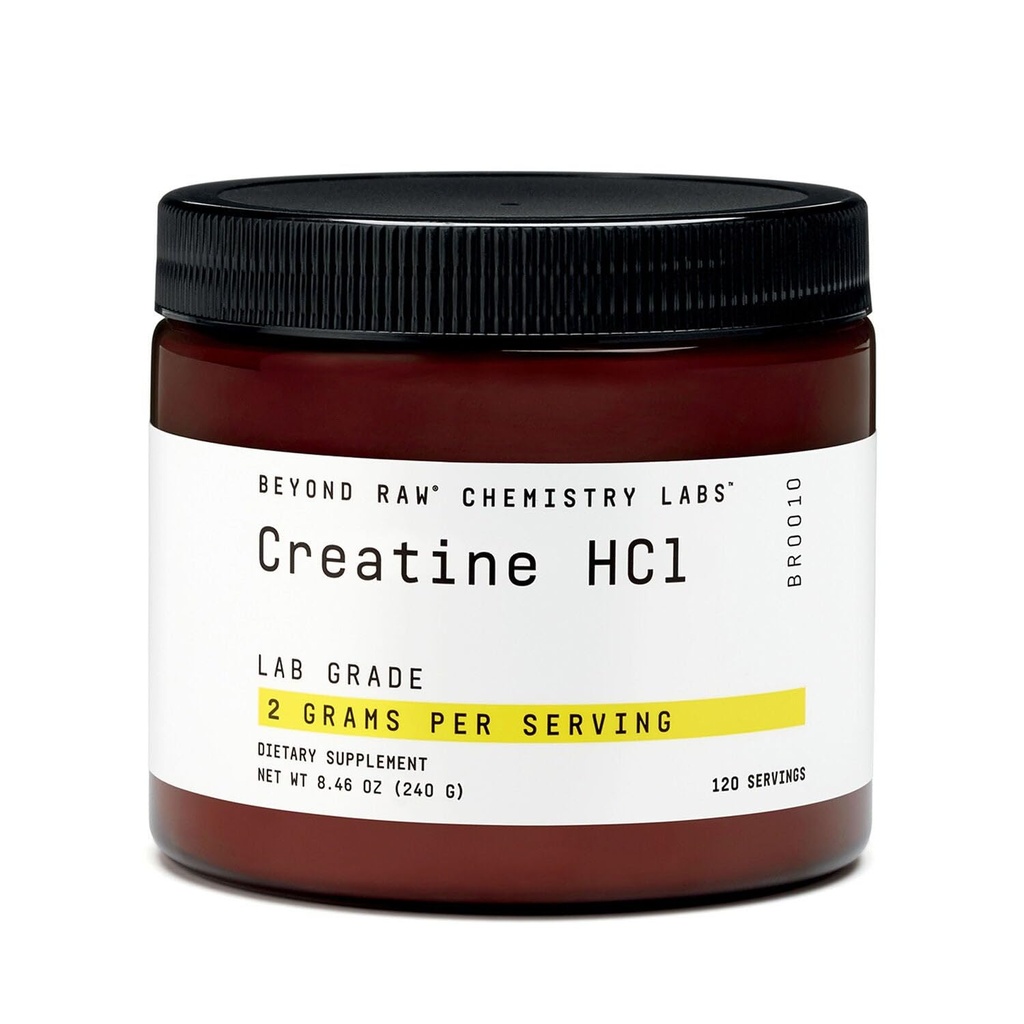 BEYOND RAW Science-Backed Creatine HCl Powder,实验室级,用于肌肉强度和生长、能源生产、运动性能、认知支持、细胞水分、120次服务