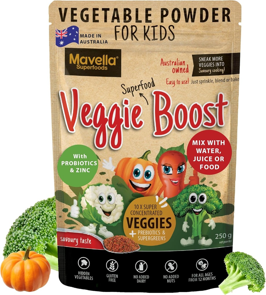 给孩子的蔬菜粉 蔬菜布施 Probiotics 纤维 超级绿色 豆蛋白 营养素 补充 Savoury Flavored 8.82oz(250g)