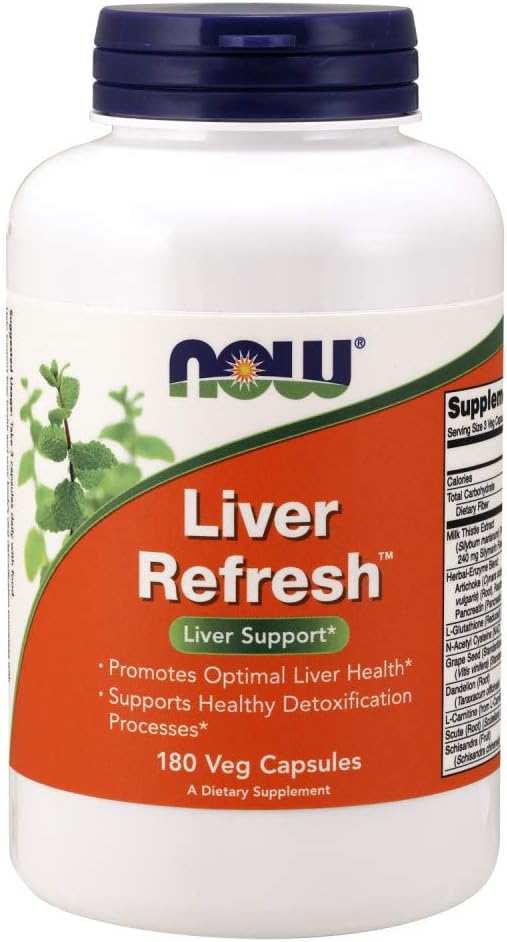 Now Foods Liver 刷新 Veg Capsules,180 Capsules (Pack of 2) (英语).