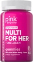 PINK 女性多维塔明 Gummys + 非GMO & Gluten Free ++ Plus Collagen & Biotin + 混合贝里火焰