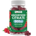 YUM-V's Magnesium Citrate Gummys – 900mg 女性和男性支持神经、肌肉和酶功能的高度耐受性镁Gummys – Gluten-Free, Kosher & Raspberry Flavor(90 Counter)