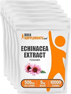 Bulk Assupports.com Echinacea 抽取粉末 - Echinacea 抽取,免疫支持草药补充剂 - Vegan & Gluten Free,每服500毫克,1kg(2.2磅)(包5)