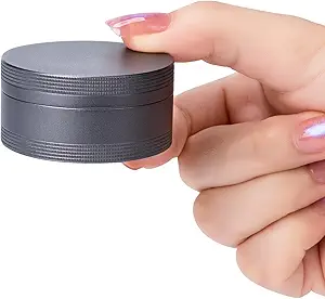 Daily Metal Pill Box Pill Case - Single Waterproof Travel Pill Container Round Aluminum Alloy Storage Medicine Organizer Multitool EDC Every Day for Vitamin, Fish Oil Gray Medium Size