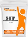 Bulk Assupports.com 5-HTP 粉末 - 5-Hydroxytryptophan, 5-HTP Supplement - 5-HTP 200mg, Mood Support Supplement - Gluten Free, 每服200mg, 500g (1.1磅)(一包)
