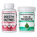 物理学家的CHOICE - Beat Bloat + 支持重量管理包:消化酶 + 薄-30 Probiotic