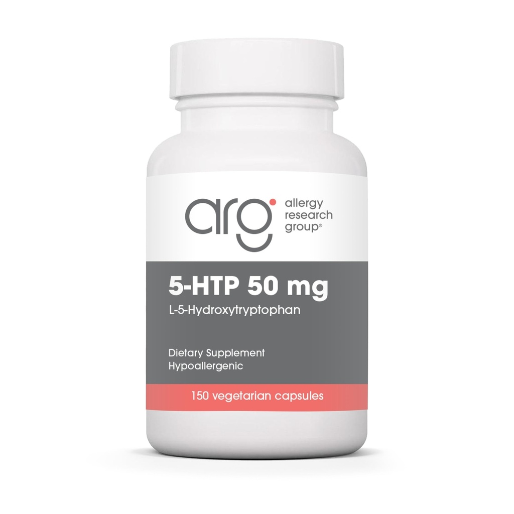 过敏性研究小组 5-HTP 50mg 补充 - 男女血清素,睡眠支持,L-5-Hydroxytryptophan, Pure, Vegetarian Capsules - 150 计数